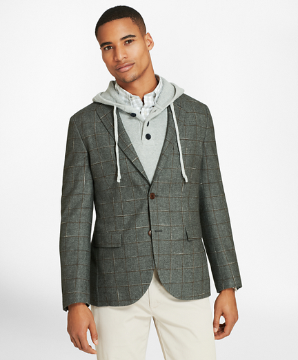 Windowpane Two-Button Wool-Blend Sport Coat