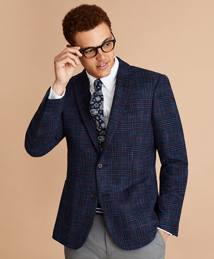 Wool-Blend Plaid Sport Coat - Brooks 