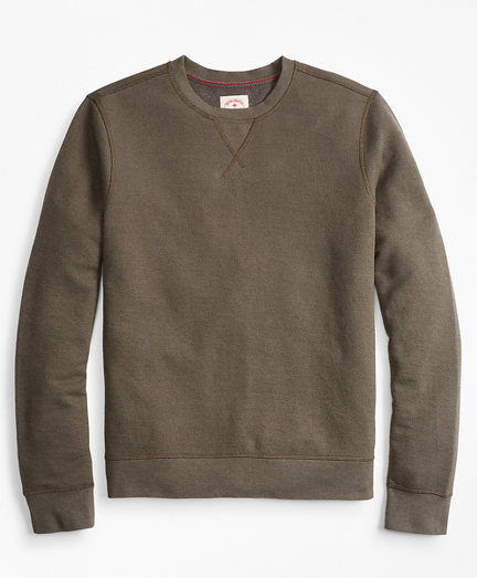 Textured Stripe Crewneck Sweatshirt