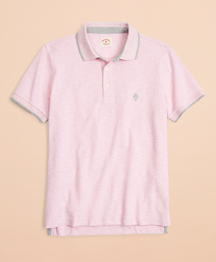 Tipped Heathered Pique Polo Shirt