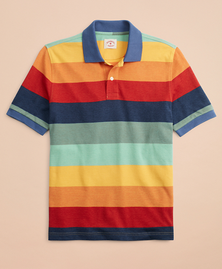 Gradient-Stripe Pique Polo Shirt - Brooks Brothers