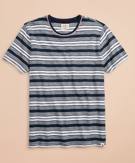 Multi-Stripe Slub Cotton Jersey T-Shirt