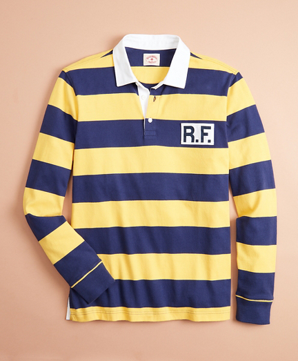 Cotton Jersey Striped Logo Rugby Shirt 