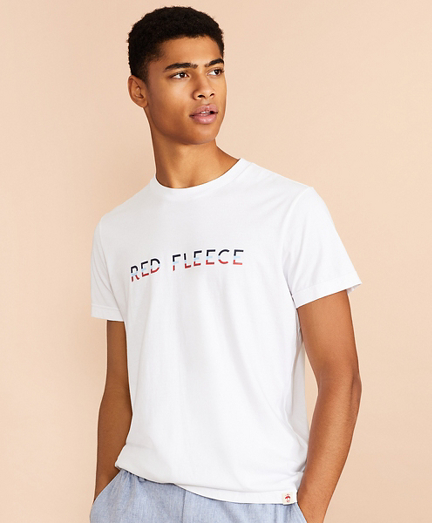 Jersey Cotton Red Fleece Graphic T-Shirt