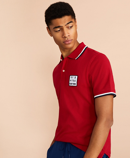 Cotton Pique Patch Polo Shirt
