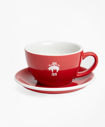 Red Fleece Cafe Cup And Saucer Set Brooks Brothers