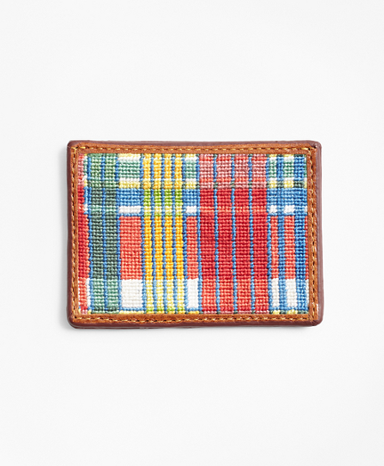 Madras Needlepoint Card Case Brooks Brothers