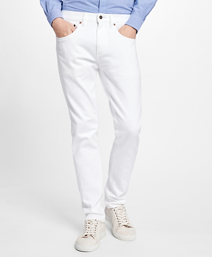 116 Slim Fit White Denim Jeans - Brooks 