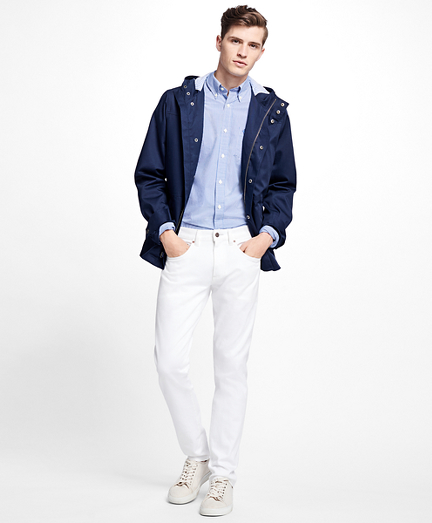 116 Slim Fit White Denim Jeans - Brooks Brothers