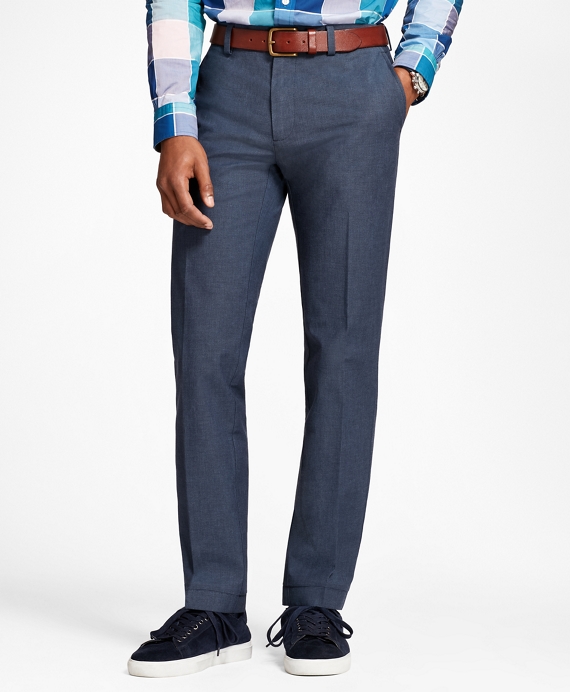 Stretch-Cotton End-On-End Pants - Brooks Brothers