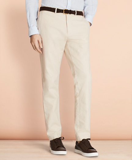 Slim Garment-Dyed Cotton-Linen Stretch Chinos