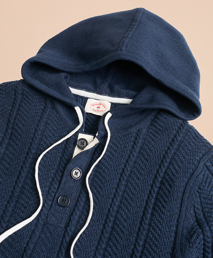 hooded henley sweater