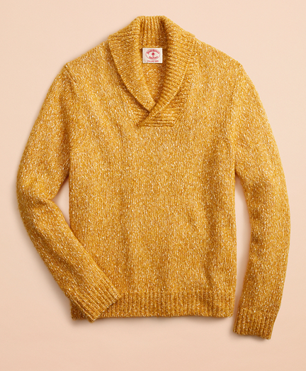 Cotton-Blend Shawl-Collar Sweater