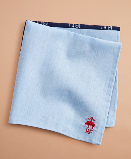 Surf-Print Chambray Pocket Square