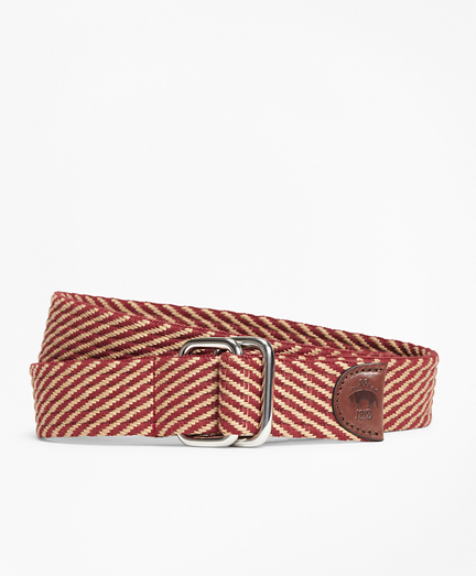 Striped Woven D-Ring Belt