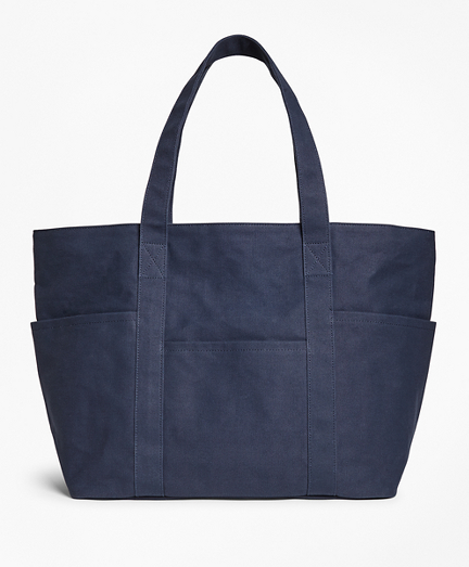 navy tote bag