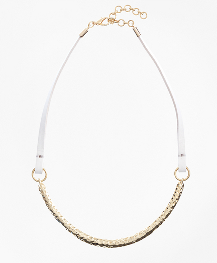 Leather and Hammered Gold Choker