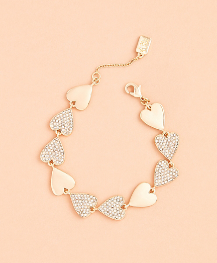 Crystal-Covered Heart Bracelet
