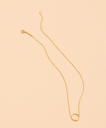 Demi-Fine Crystal Circle Pendant Necklace