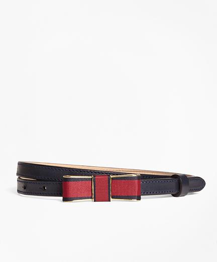 Leather Bow-Buckle Belt