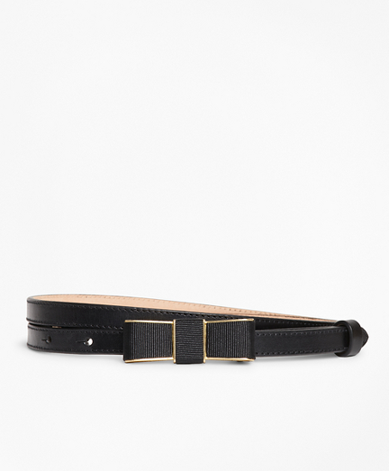 Leather Bow-Buckle Belt