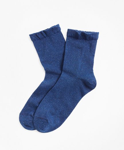 Ruffled Shimmer-Knit Socks
