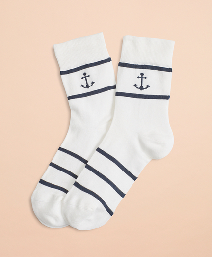 Anchor & Stripe Cotton-Blend Socks