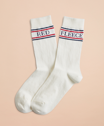 Red Fleece Logo Socks