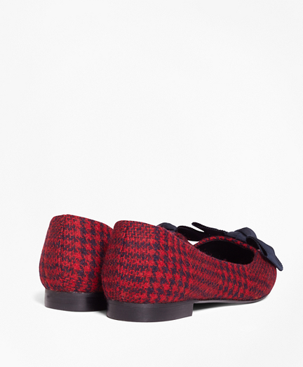 plaid flats with bow