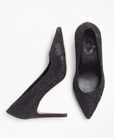 Floral Lace Point-Toe Pumps