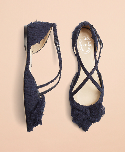 Shimmer Boucle Point-Toe Flats