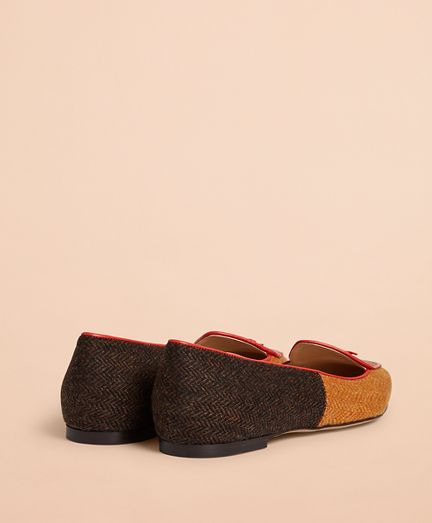 tweed flat shoes