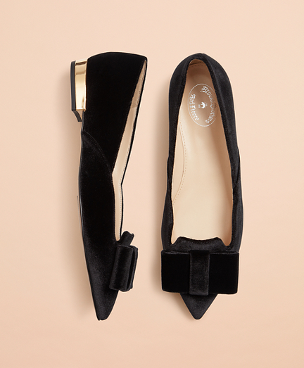 velvet pointed flats