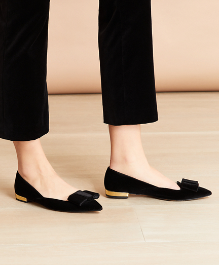 velvet pointed toe flats