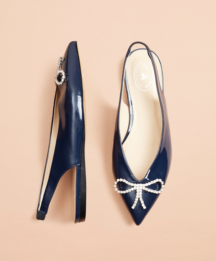 navy flat sling back shoes