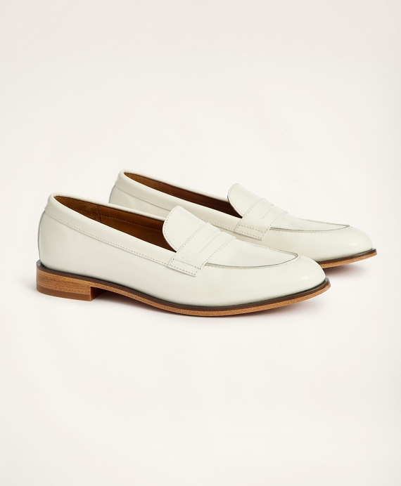 Leather Penny Loafers White
