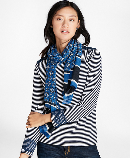 Foulard Silk-Cotton Oblong Scarf