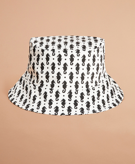 Seahorse-Print Bucket Hat
