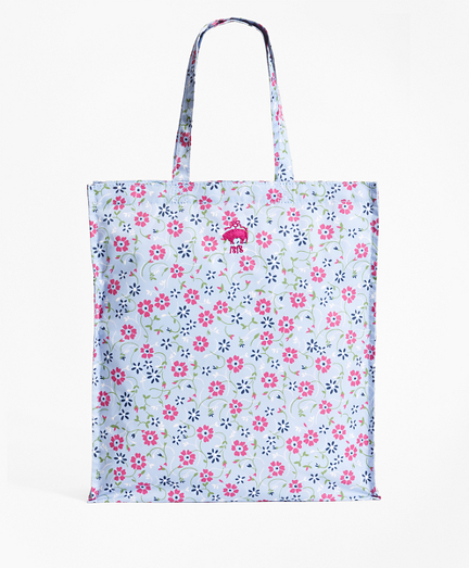 Floral-Print Nylon Tote Bag