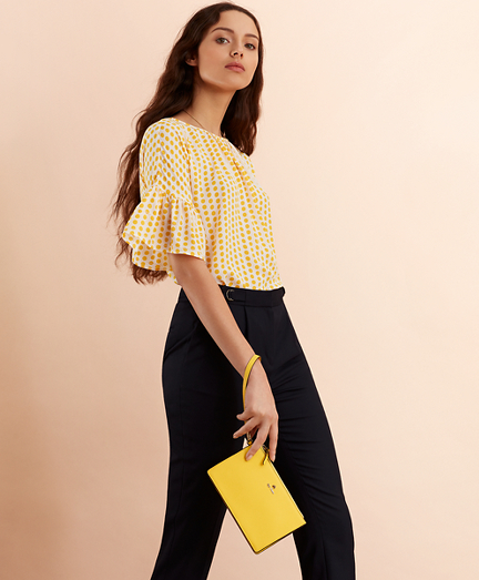 Saffiano Leather Wristlet Clutch