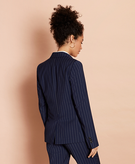 Striped Stretch-Wool Double-Breasted 