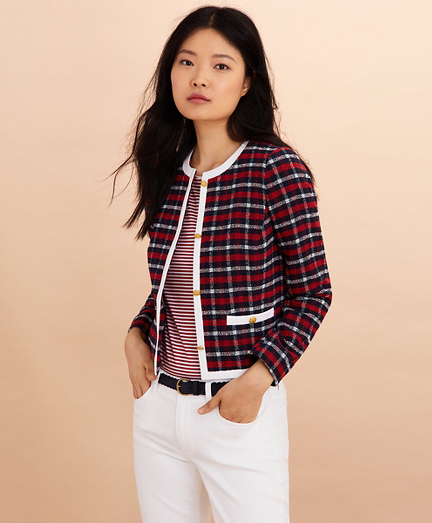Checked Boucle Jacket - Brooks Brothers