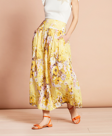 yellow floral maxi skirt