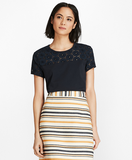 Eyelet-Yoke T-Shirt