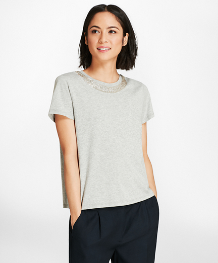 Beaded Crewneck T-Shirt