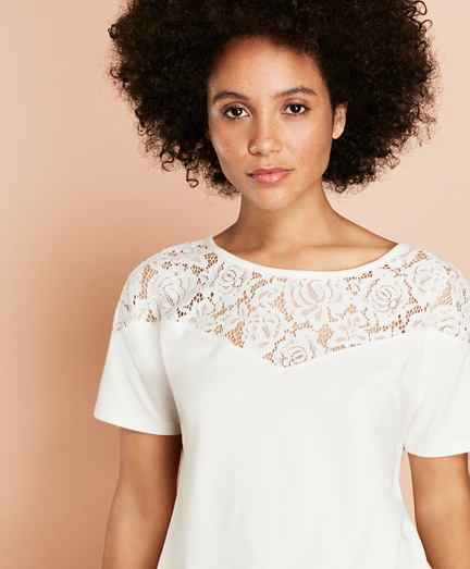 Lace-Yoke T-Shirt