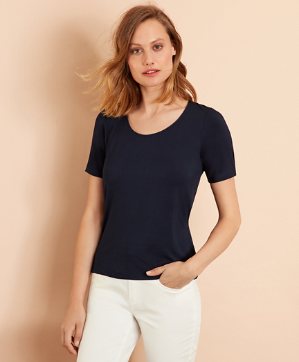 Scoop-Neck T-Shirt - Brooks Brothers