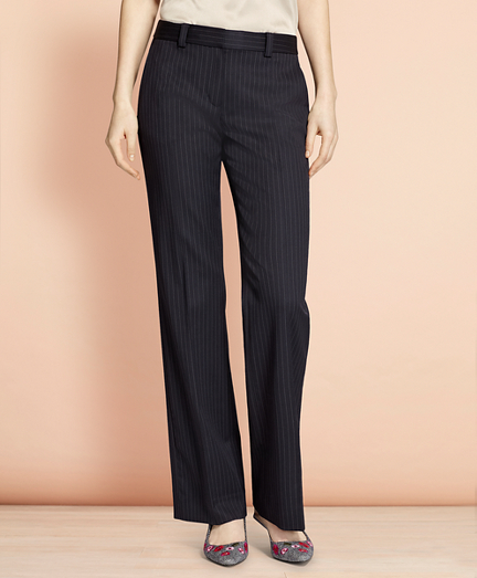 pinstripe stretch pants