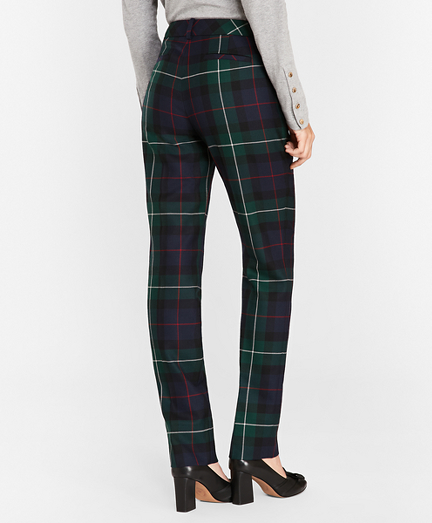 navy plaid pants womens