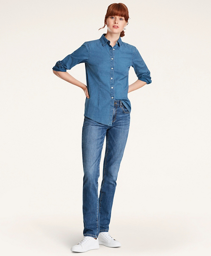 brooks brothers denim shirt